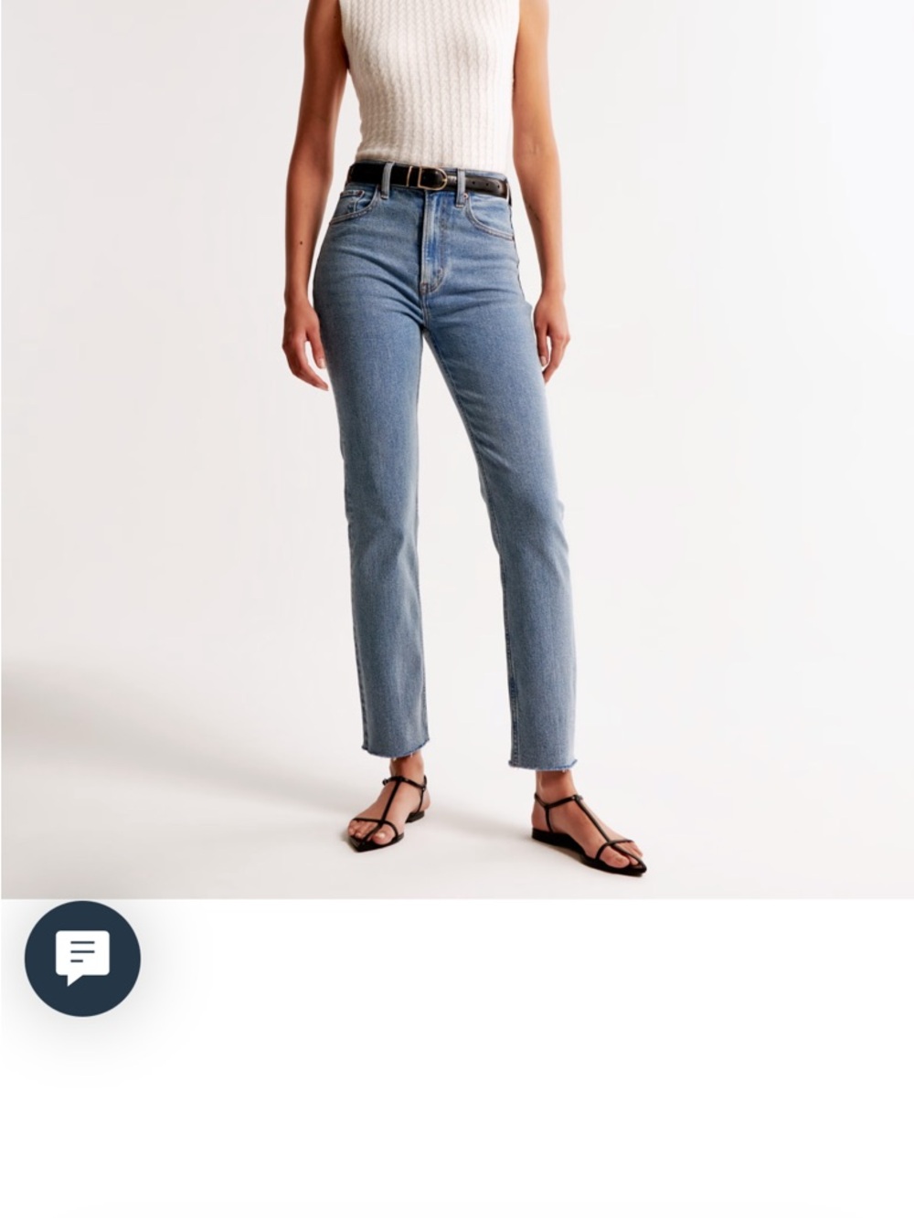 Abercrombie & Fitch Ultra High-Rise The ankle Straight Medium with raw hem
